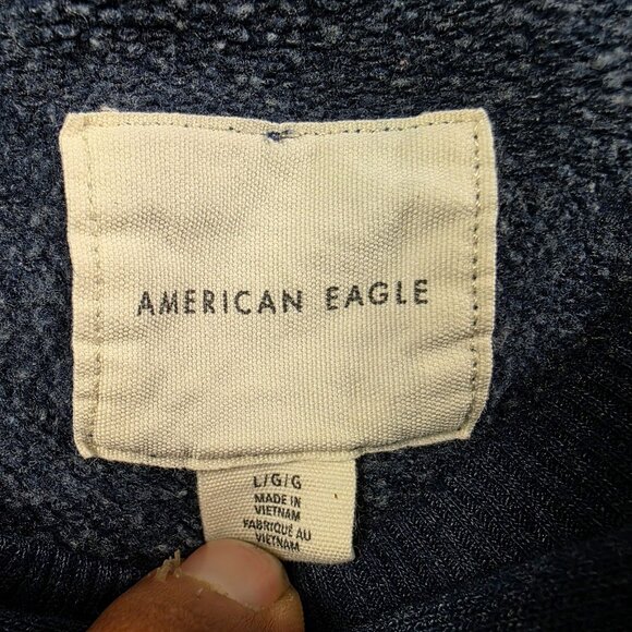 American Eagle Womens Large Blue Sweatshirt Eagle NYC Graphic Crewneck Casual - Picture 3 of 9